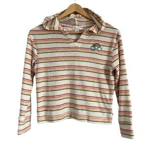 Cream and Red Sweatshirt with Long Sleeves